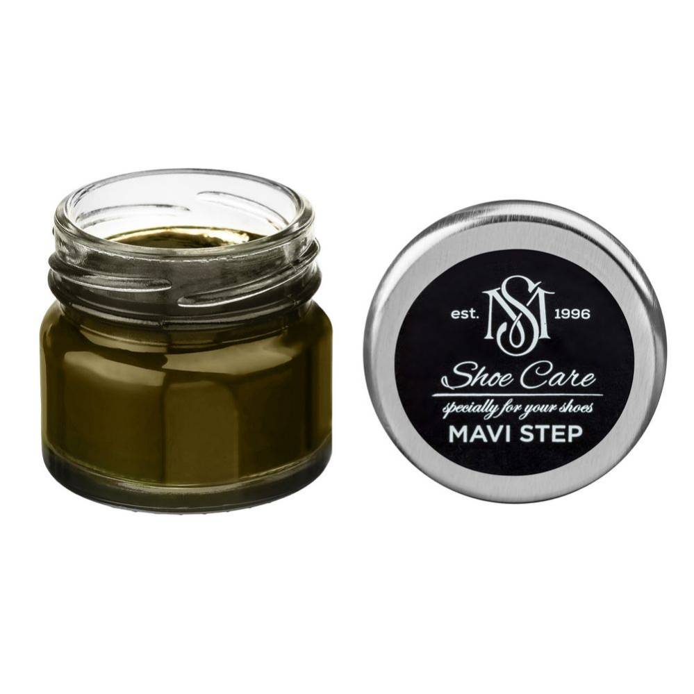 MAVI STEP Creme de Beaute Wax-Based Leather Shoe Cream 134 Olive Green 0.85 fl oz