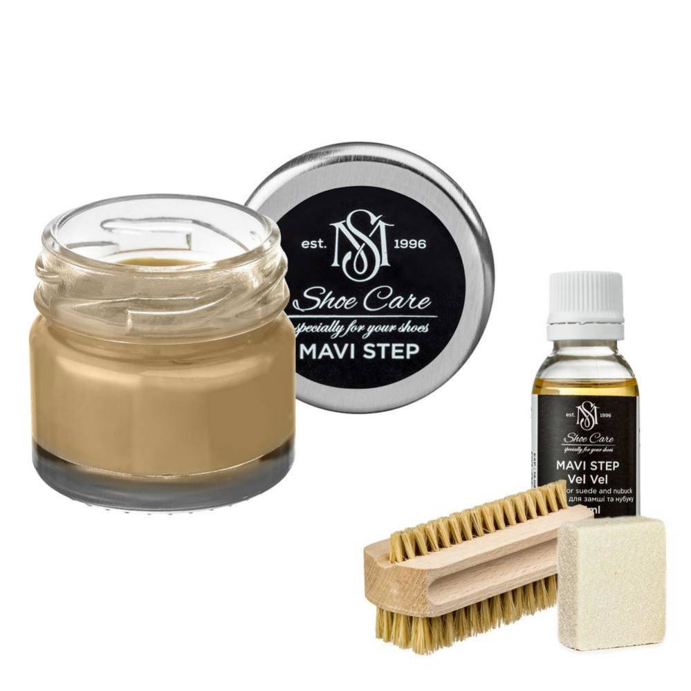 MAVI STEP Aurora Suede and Nubuck Shoe Care Kit 130 Pastel Beige