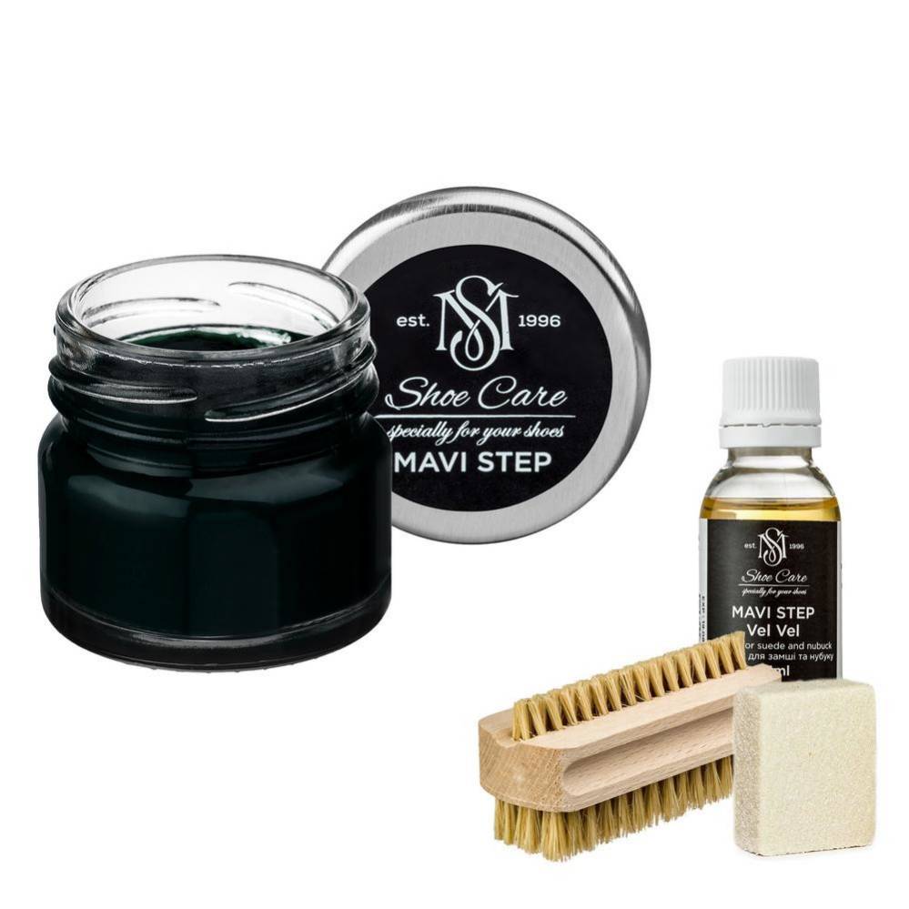 MAVI STEP Aurora Suede and Nubuck Shoe Care Kit 133 Dull Dark Green