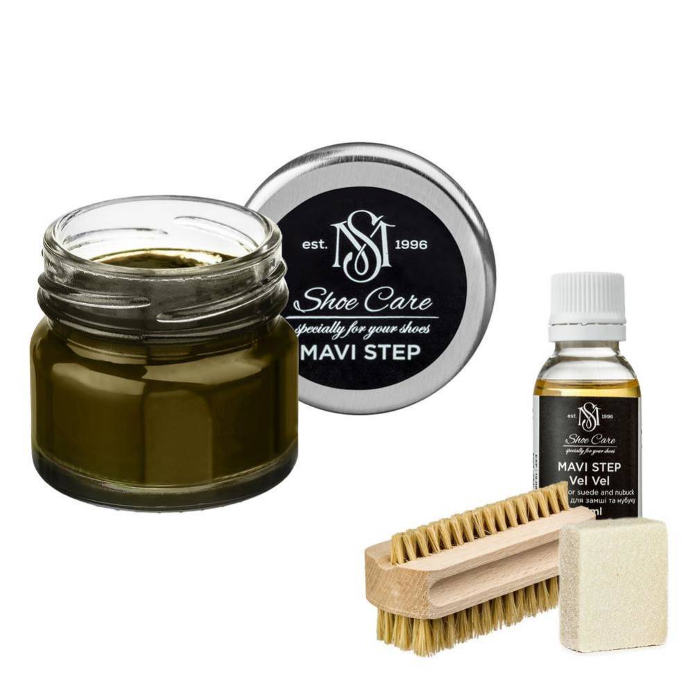 MAVI STEP Aurora Suede and Nubuck Shoe Care Kit 134 Olive Green