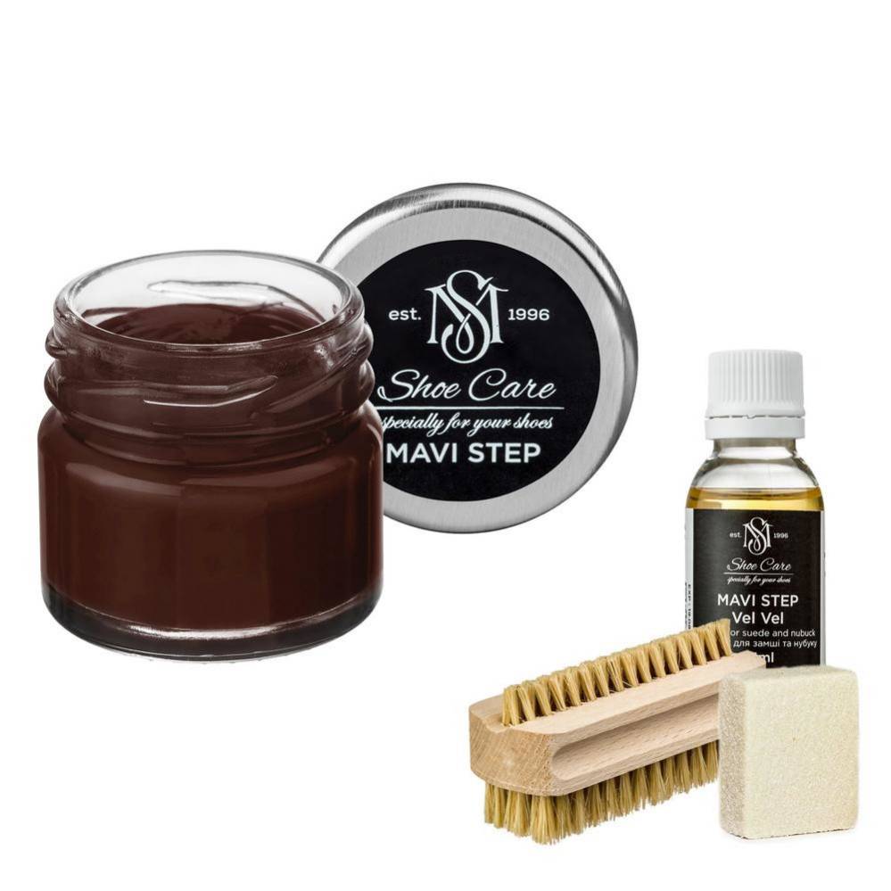 MAVI STEP Aurora Suede and Nubuck Shoe Care Kit 150 Mahogany