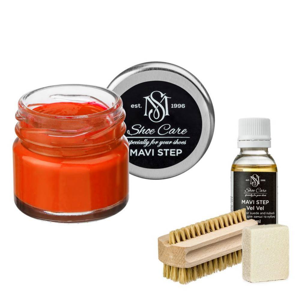 MAVI STEP Aurora Suede and Nubuck Shoe Care Kit 163 Dark Orange