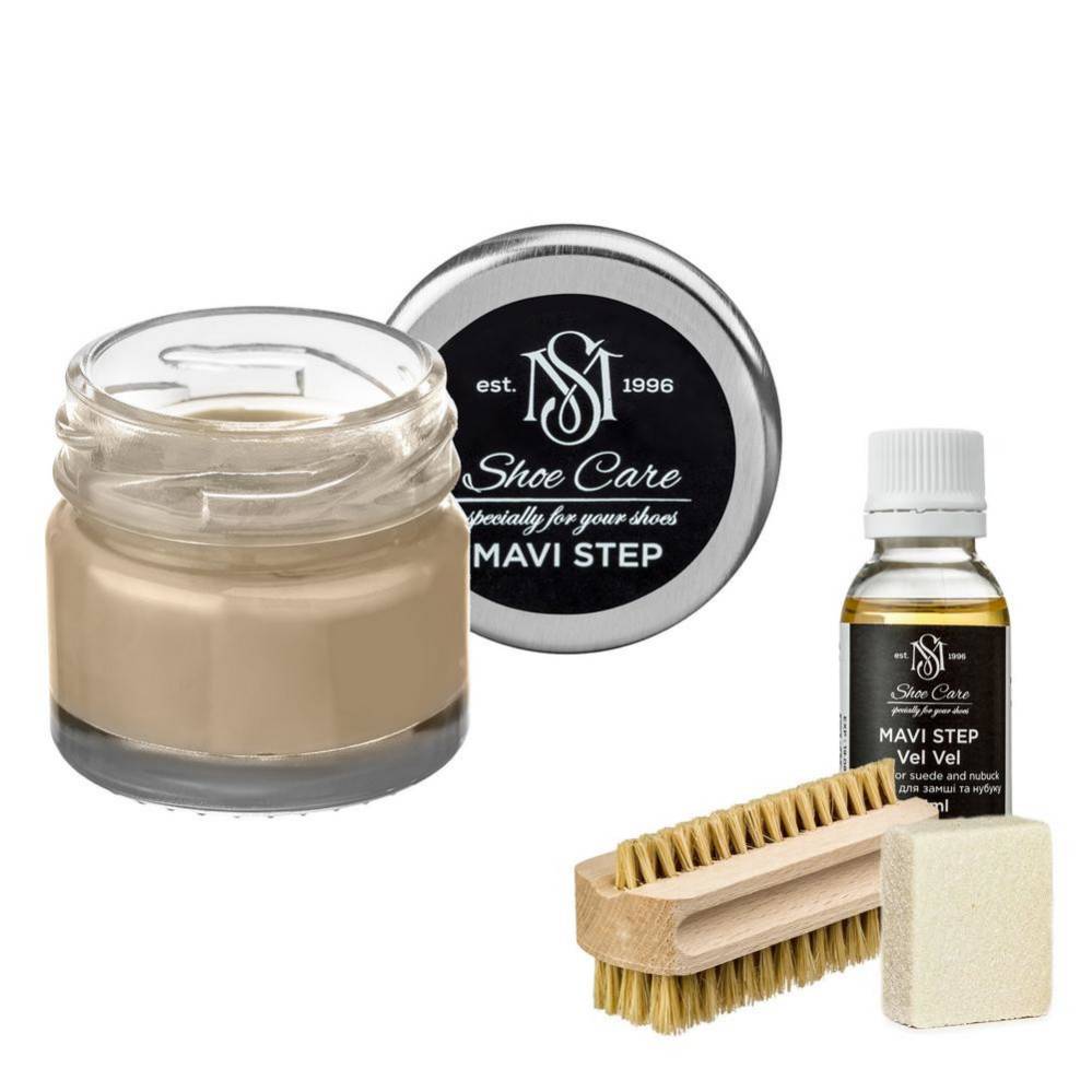 MAVI STEP Aurora Suede and Nubuck Shoe Care Kit 167 Pale Dark Beige