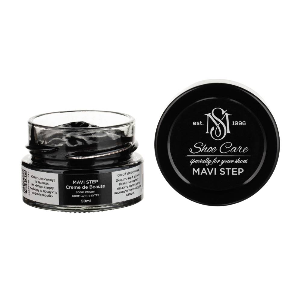 MAVI STEP Creme de Beaute Wax-Based Leather Shoe Cream 118 Black 1.69 fl oz